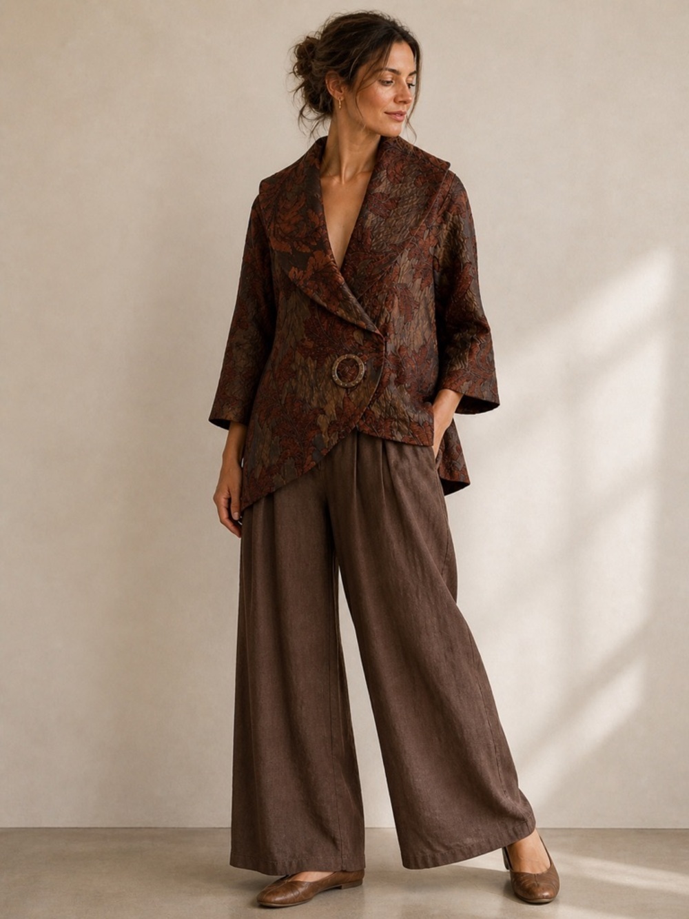 The New Collection by Julie & Martin Venzal, Tapestry Coat - Brown Multi,Boho M
